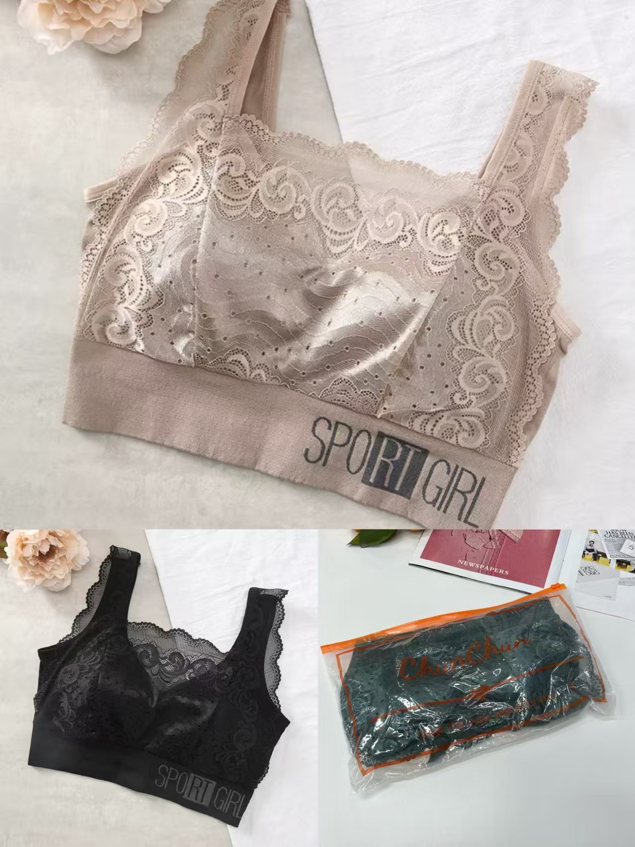 888# Export to the Middle East and Africa in stock: Women's lace-trimmed sexy and romantic bra straps, comfortable and breathable, can be worn outside, QNI straps Application Scenario