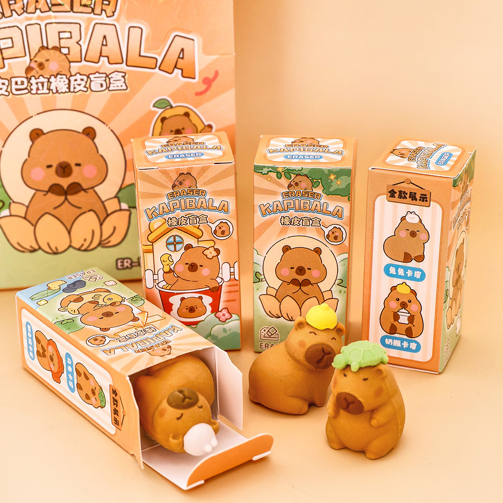 Kapibala rubber blind box, trendy blind box figurines, rubber toy gifts details Picture