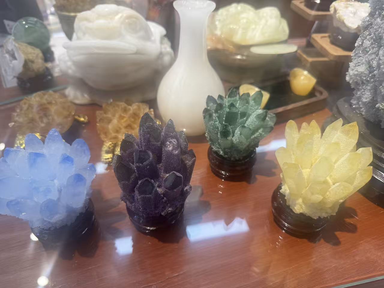 黄绿紫蓝 水晶簇 工艺品桌台饰品水晶 工艺摆件装饰品礼品美观大方