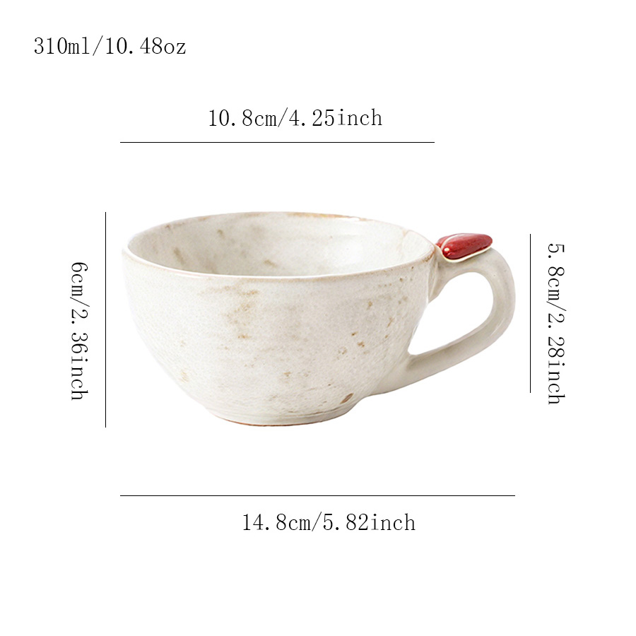 陶瓷杯茶杯杯子水杯牛奶杯防尘带手柄伴手礼活动喝水带盖小众花卉泡茶羊脂玉热饮釉上彩女儿童色釉怀旧哑光印花个人微波炉北欧风