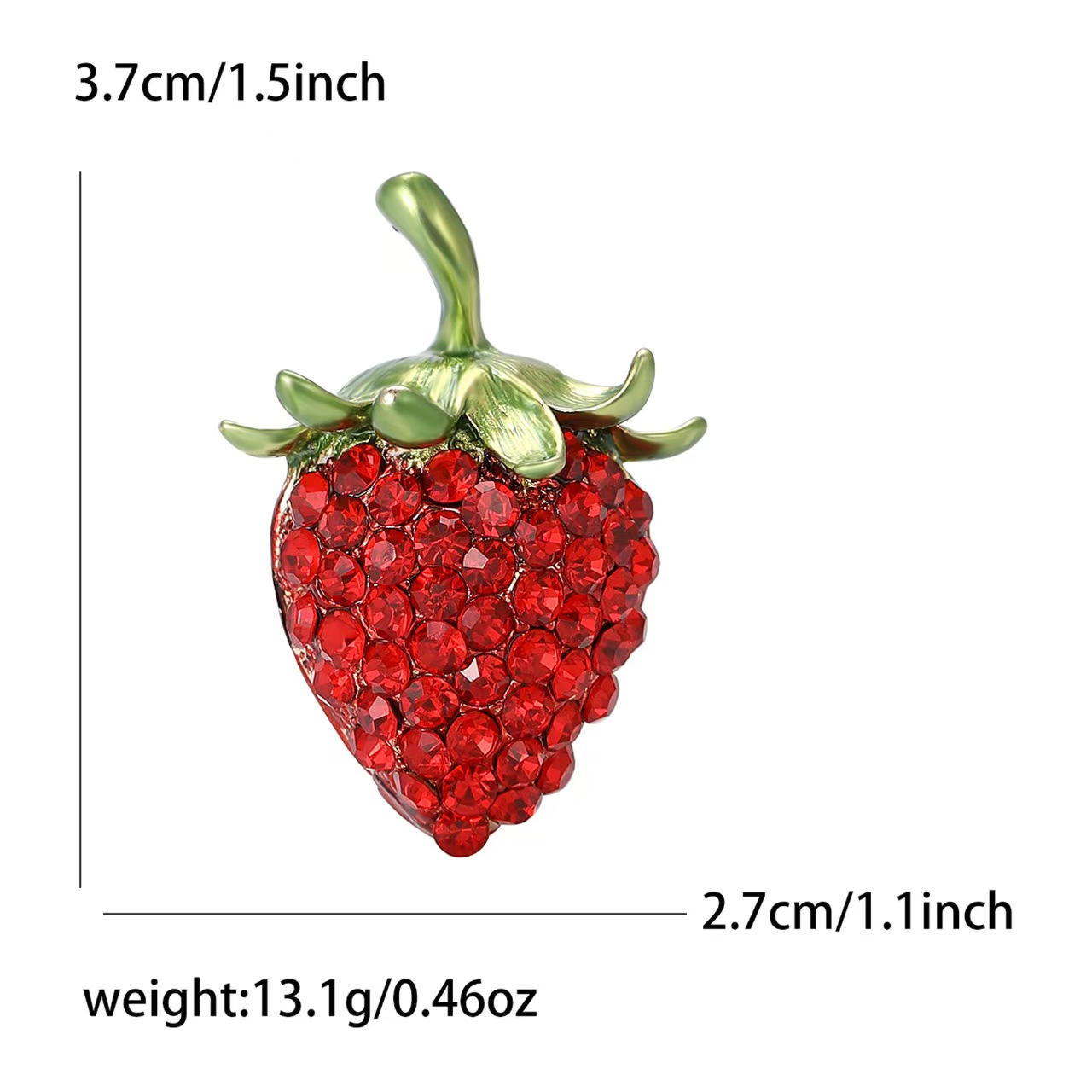 New creative and fashionable alloy rhinestone strawberry brooch, exquisite and versatile women's suit cardigan brooch accessory Application Scenario