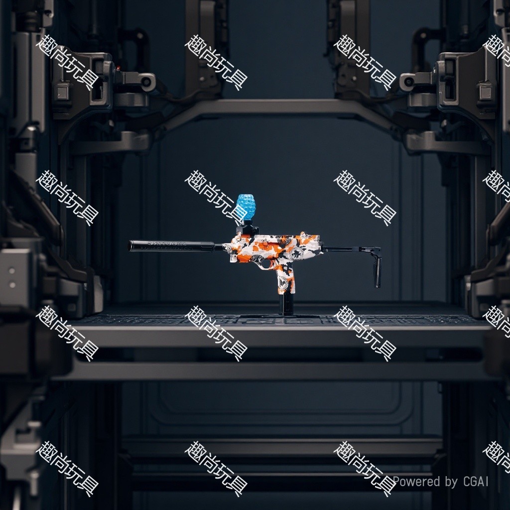 Electric continuous firing toy gun MP9, children's water bullet gun, doodle hand-held automatic soft bullet gun, the same gift for boys playing PUBG details Picture