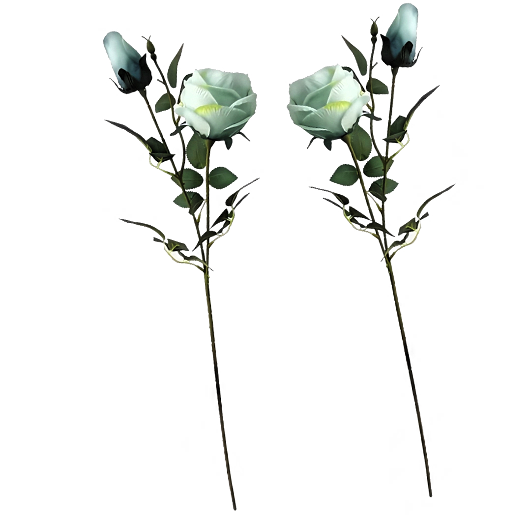 Simulated oil painting, artificial rose, realistic 2-head egg bud bouquet, flower arrangement, plant flowers, no need for maintenance, multiple styles to choose from Item Picture