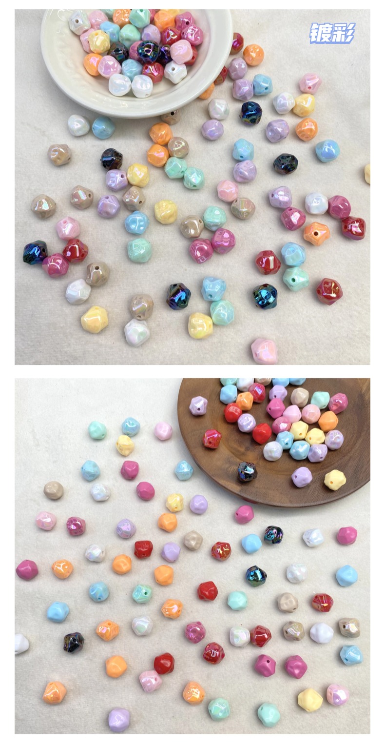 亚克力实色ab镀彩异形石头diy/手机链钥匙扣包挂装饰饰品配件详情5