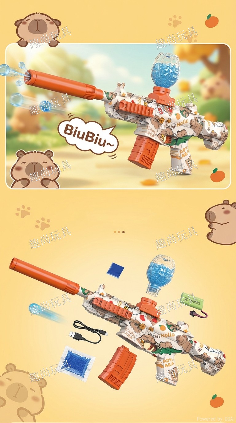 儿童水弹枪玩具枪 M416电动水弹射击玩具 儿童玩具枪 水弹枪冲锋款适合男孩女孩详情2