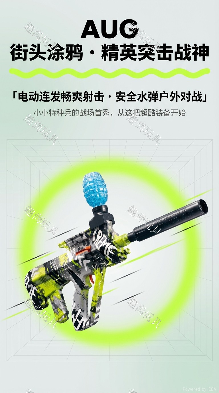 新款儿童玩具枪 AUG手自一体电动涂鸦水弹枪 户外竞技娱乐详情1