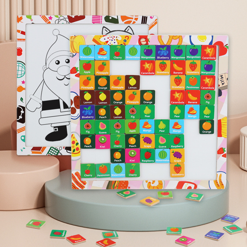 磁性动物连连看对对碰磁性画板亲子消消乐玩具儿童益智力互动桌游