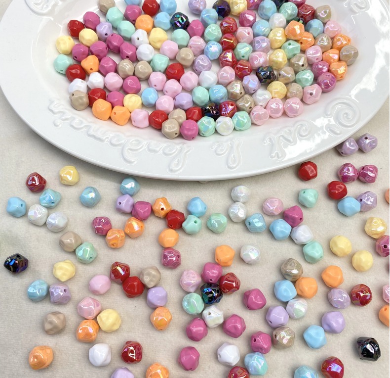 亚克力实色ab镀彩异形石头diy/手机链钥匙扣包挂装饰饰品配件详情1