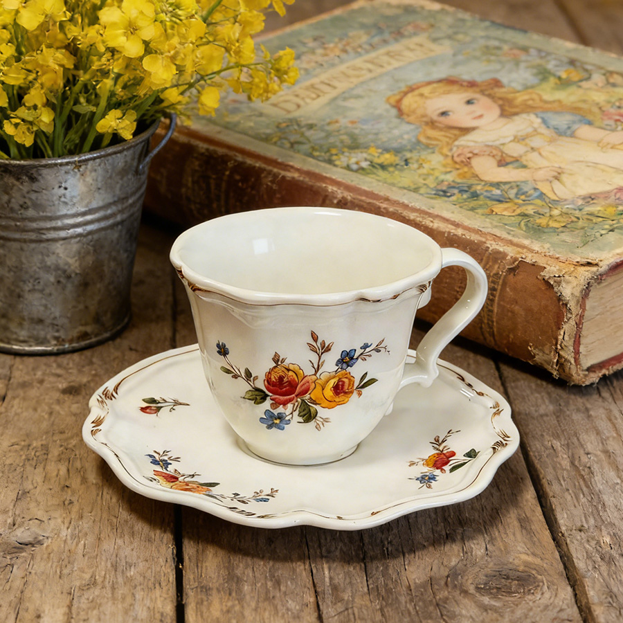 马克杯/杯子/仿搪瓷陶瓷杯/陶瓷马克杯/陶瓷杯学生可爱白底实物图