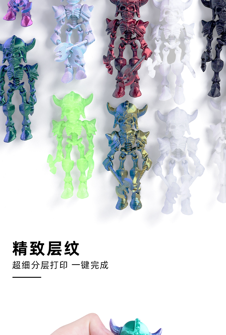 跨境3d打印磁吸骷髅战士兵摆件关节可动带兵器人偶模型手办玩具批详情4