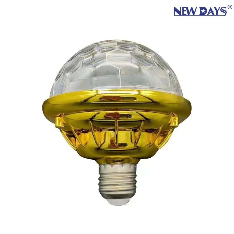 NEWDAYS brand's new cross-border LED seven-color rotating stage lights, gold brick and stone home flash lights, atmosphere lights, color-changing lights, and crystal magic ball lights Item Picture