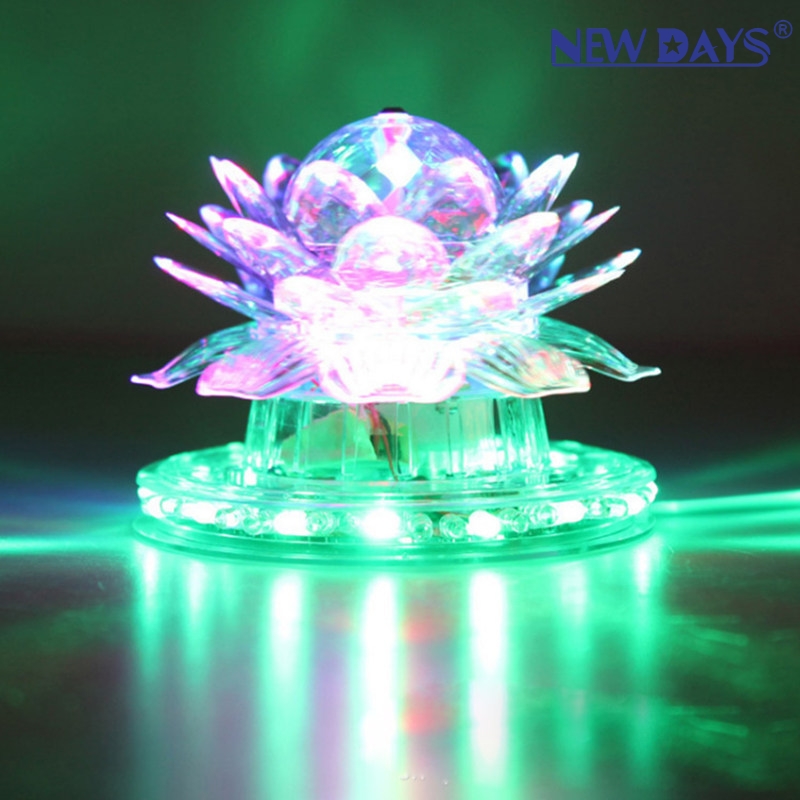 NEWDAYS marca crossover nuevo LED pequeño sol colorido auto rotación lotus luz, flash luz de atmósfera cambio de color luz de escenario, fiesta láser cristal bola mágica luz Application Scenario