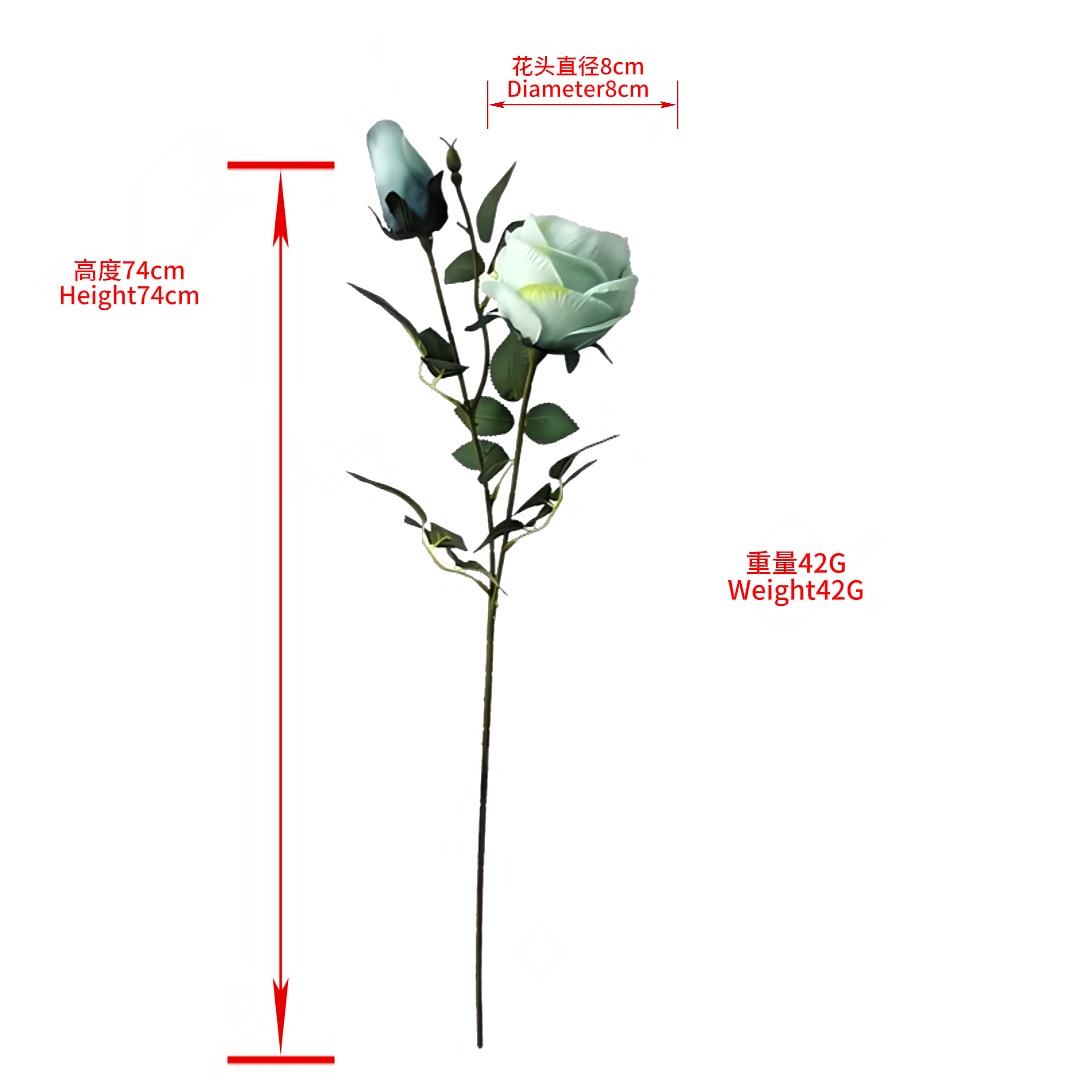 Simulated oil painting, artificial rose, realistic 2-head egg bud bouquet, flower arrangement, plant flowers, no need for maintenance, multiple styles to choose from details Picture