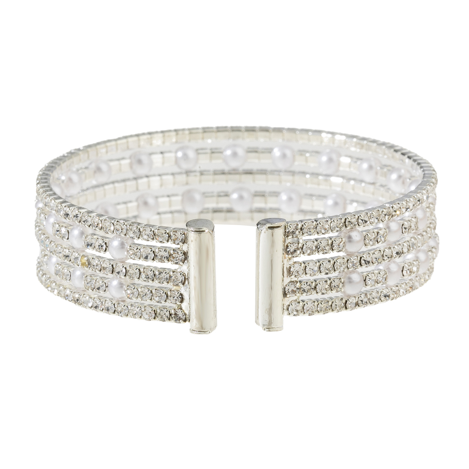 Three-row water diamond and pearl elastic bracelets from Japan and South Korea, fashionable evening dinner, wedding and party, diamond-encrusted jewelry, cross-border wholesale supply of accessories Application Scenario