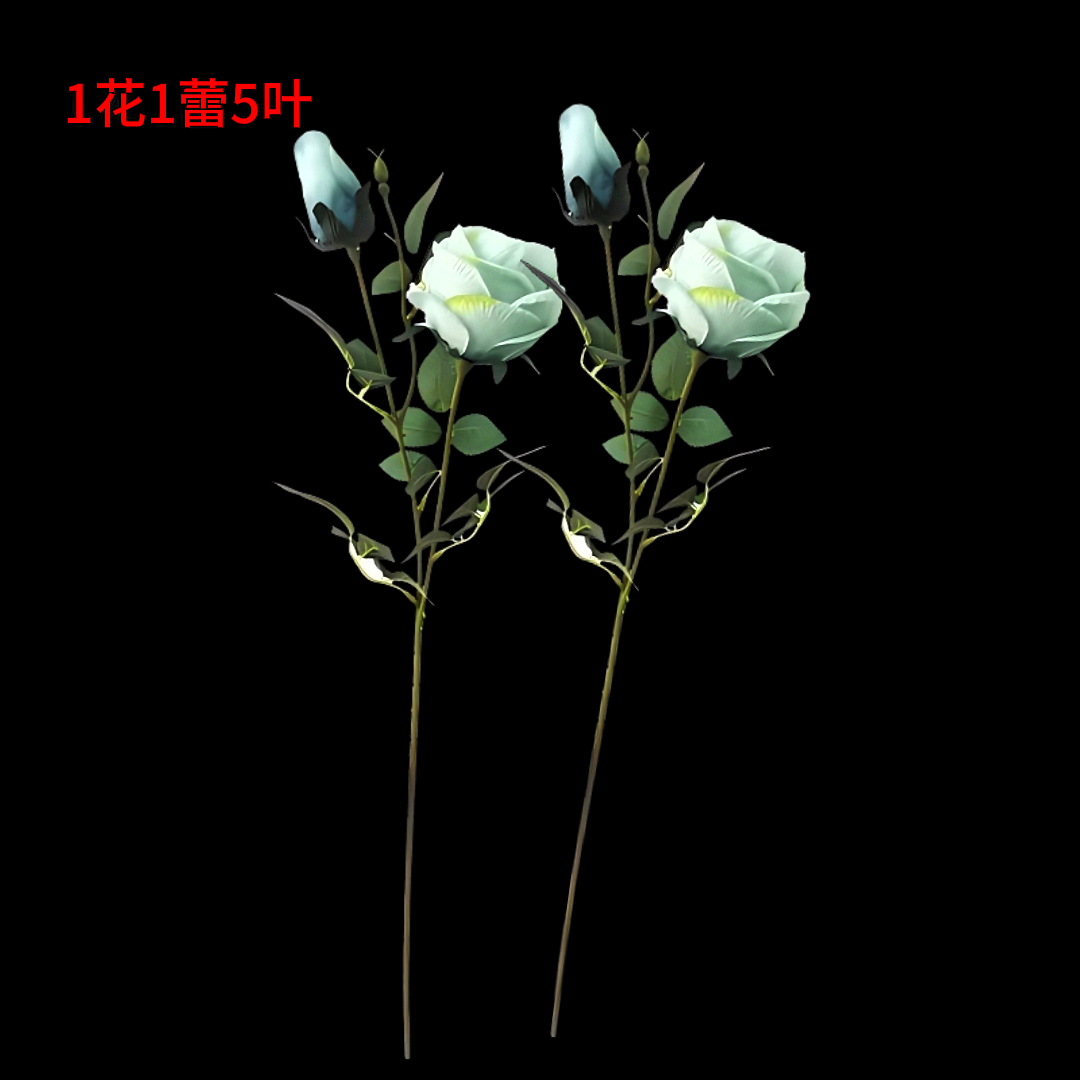Simulated oil painting, artificial rose, realistic 2-head egg bud bouquet, flower arrangement, plant flowers, no need for maintenance, multiple styles to choose from Specification image