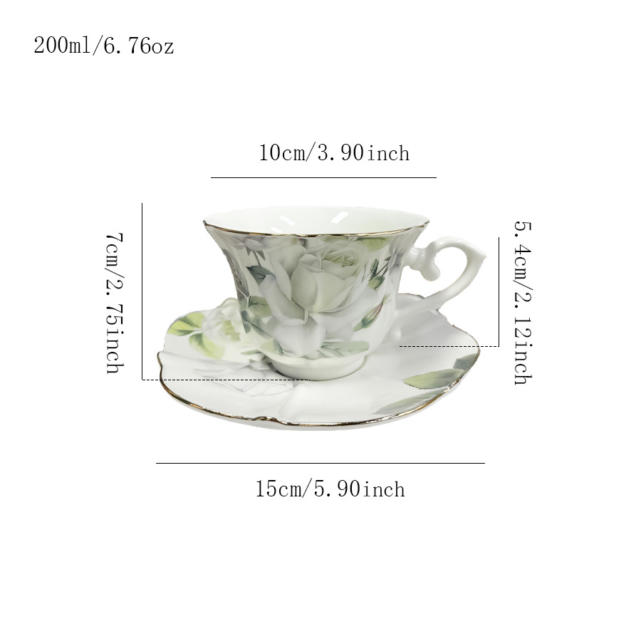 陶瓷杯蝶茶杯牛奶杯咖啡杯套装马克杯活动民宿牛奶家用家居燕麦泡茶微波炉北欧风三口釉下彩怀旧早餐无盖陶瓷公司创意复古纪念浮雕