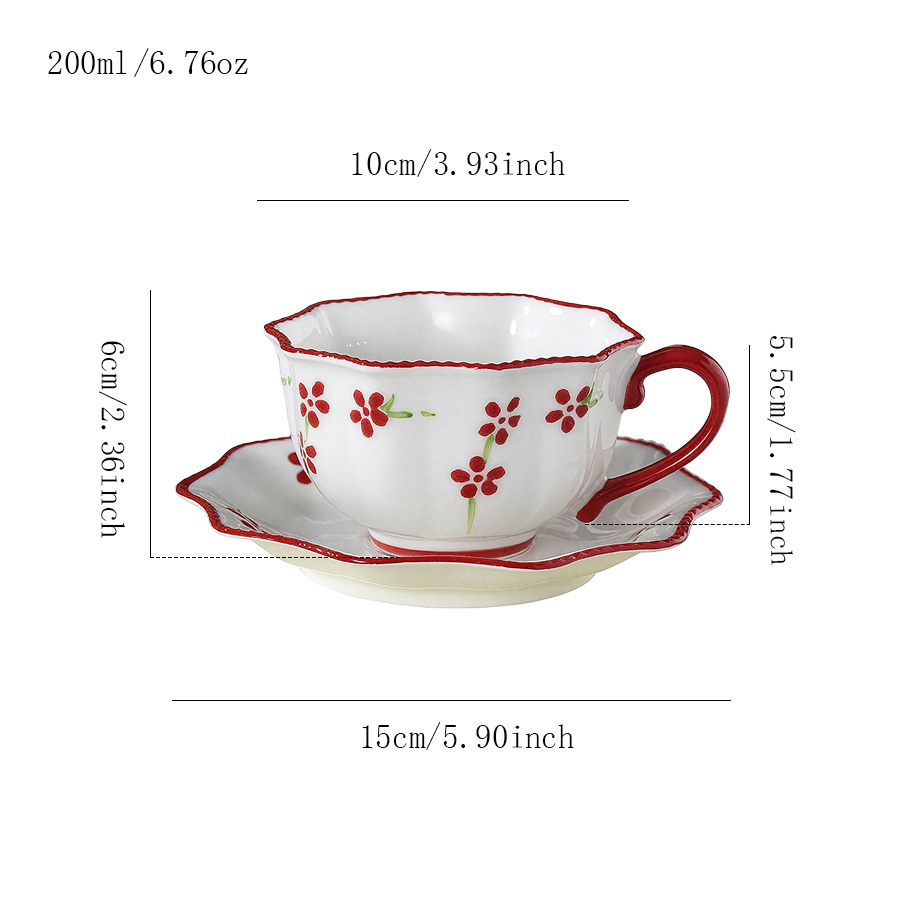 陶瓷杯蝶咖啡杯茶杯牛奶杯套装女小众牛奶会议室日式马卡龙泡茶公司热饮刻花喝茶三口家用LOGO轻奢酒店麦片创意高颜值礼品繁花