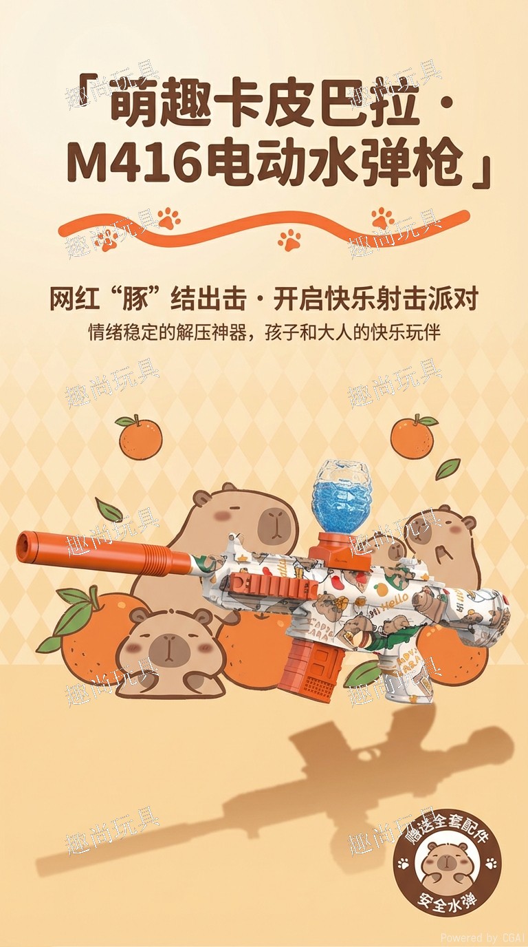 儿童水弹枪玩具枪 M416电动水弹射击玩具 儿童玩具枪 水弹枪冲锋款适合男孩女孩详情1