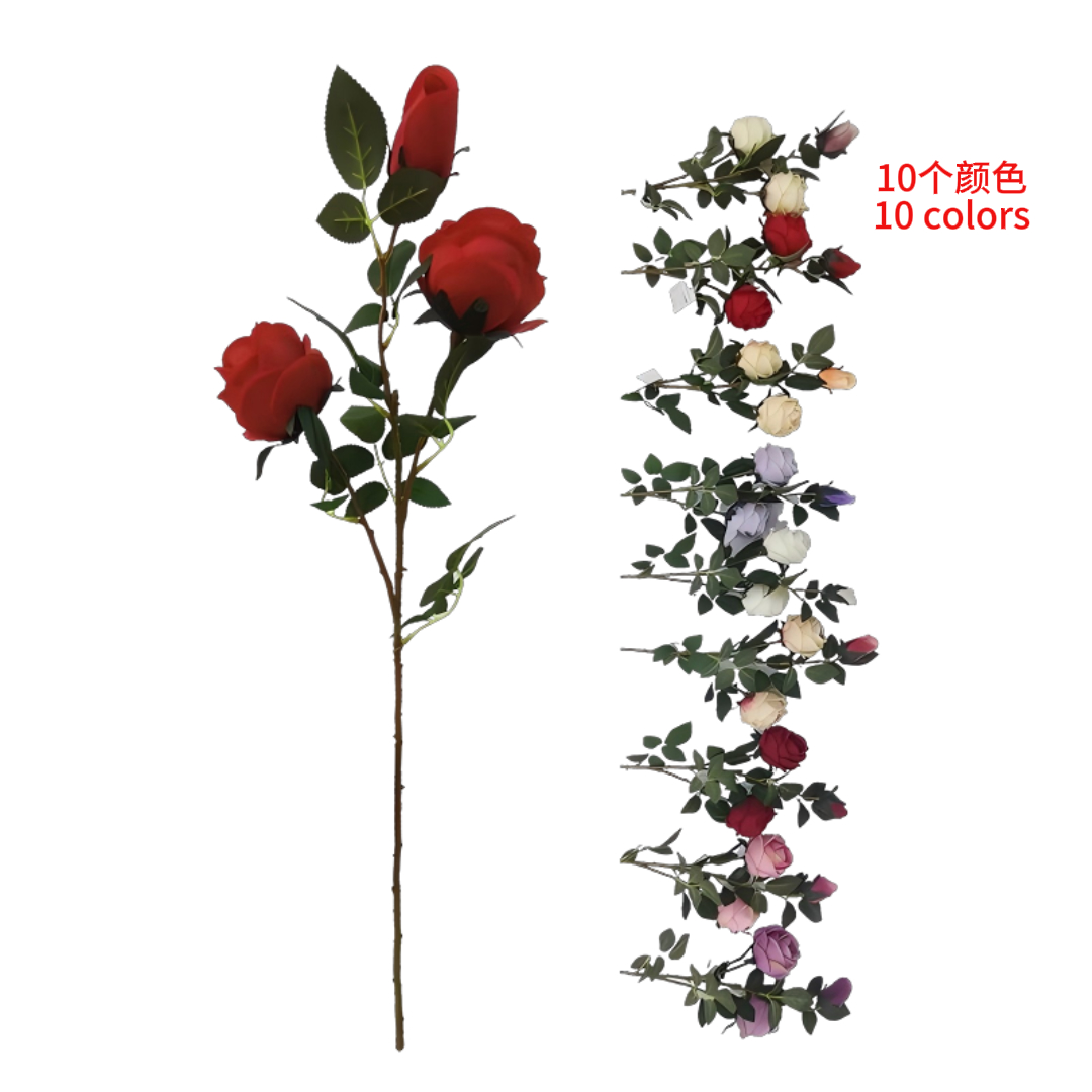 Three egg bud simulation flower bouquets, realistic flower arrangement decoration, flower weaving simulation flowers Specification image