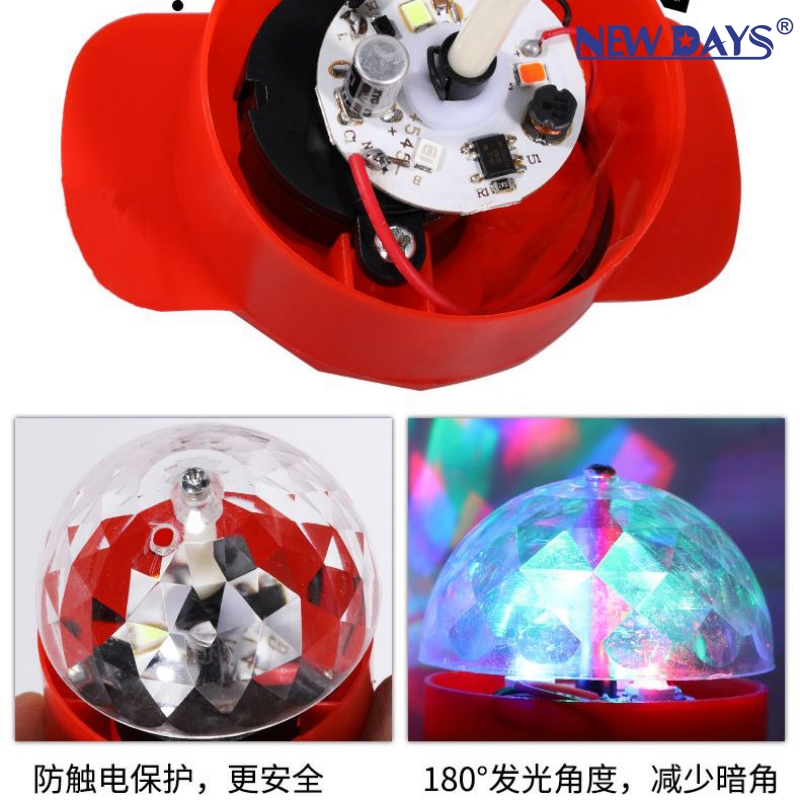 NEWDAYS brand's new cross-border LED seven-color red shell stage lights, home flash ambient lights, color-changing lights, and crystal magic ball lights Application Scenario
