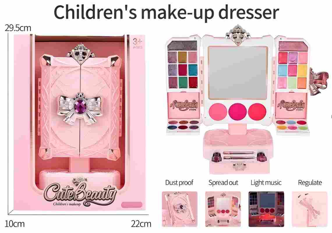 儿童化妆梳妆台女孩玩具套装小女孩彩妆学生穿戴甲儿童化妆品趣味玩具