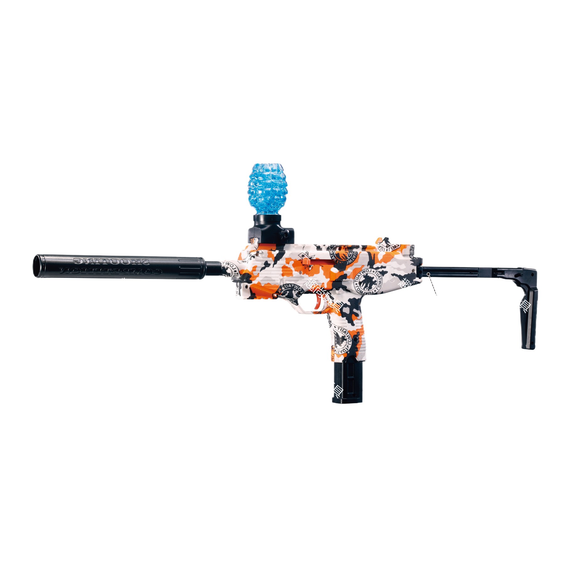 Electric continuous firing toy gun MP9, children's water bullet gun, doodle hand-held automatic soft bullet gun, the same gift for boys playing PUBG Item Picture