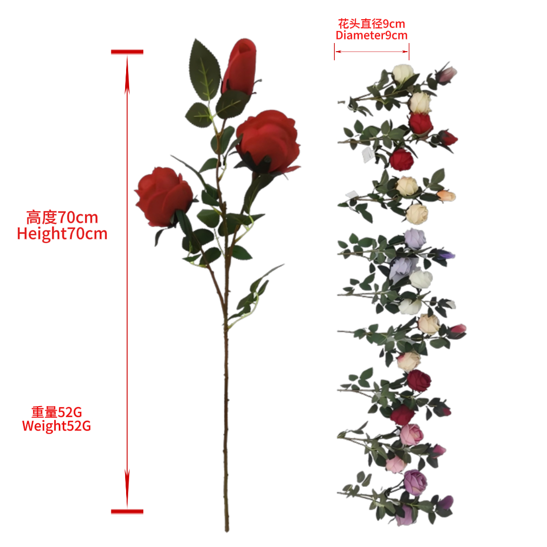 Three egg bud simulation flower bouquets, realistic flower arrangement decoration, flower weaving simulation flowers details Picture