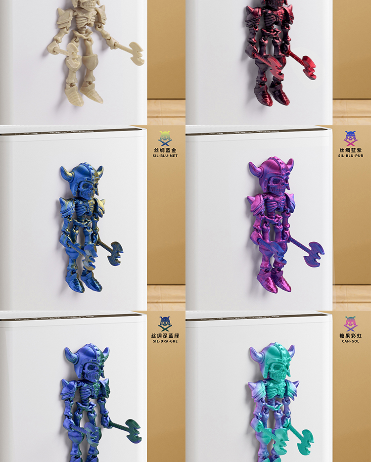 跨境3d打印磁吸骷髅战士兵摆件关节可动带兵器人偶模型手办玩具批详情7