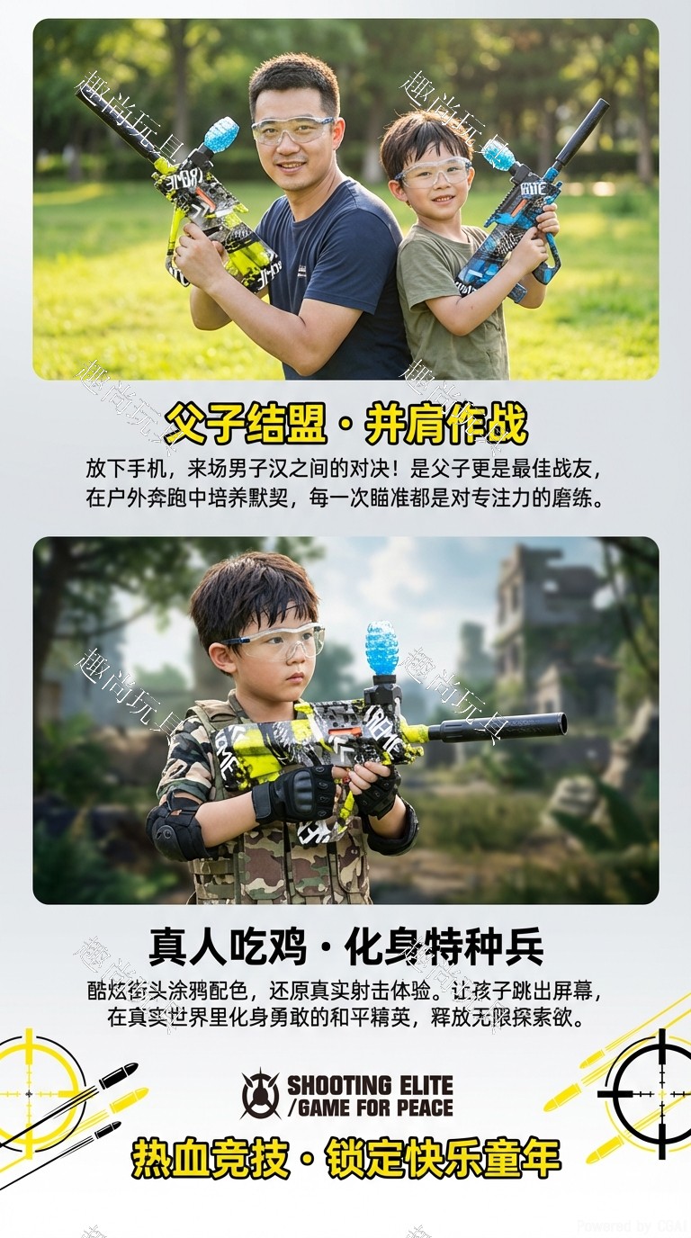 新款儿童玩具枪 AUG手自一体电动涂鸦水弹枪 户外竞技娱乐详情3