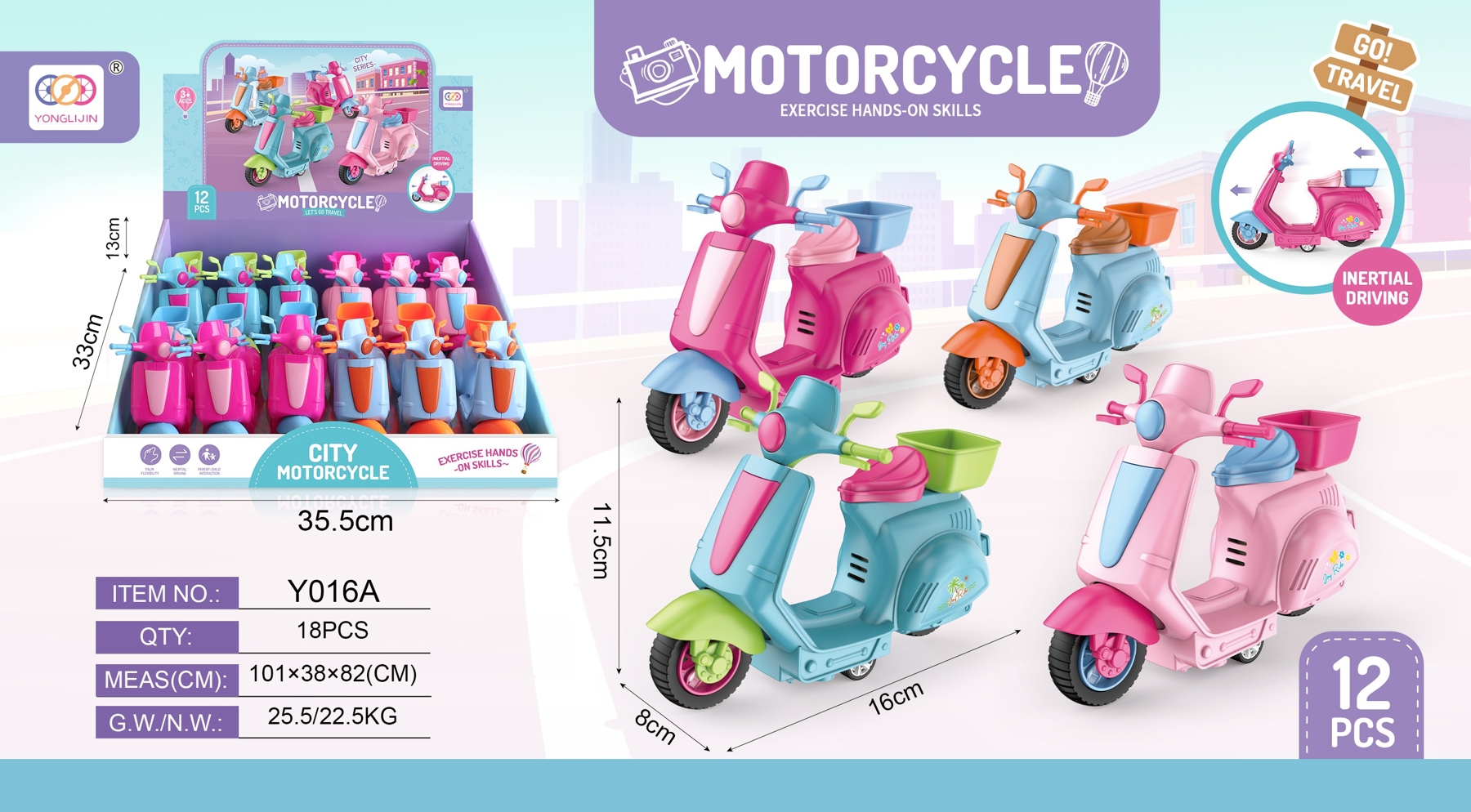 TK84730 Inertial Motorcycle (12 pieces per box) Item Picture