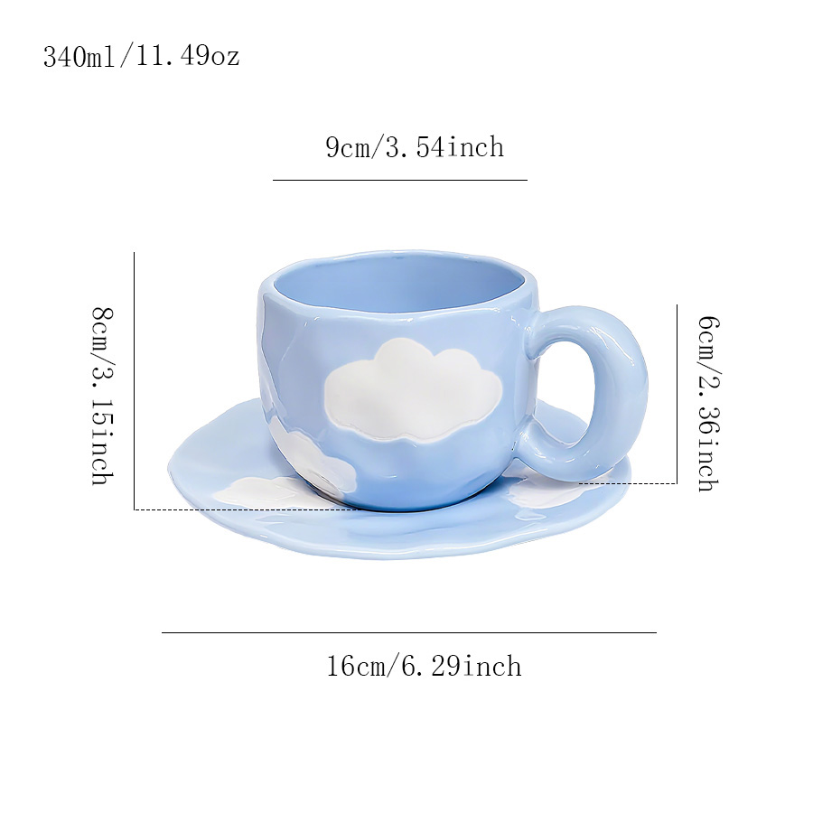 陶瓷杯蝶茶杯马克杯水杯套装釉下彩设计感麦片小众卡通色釉怀旧公司繁花羊脂玉专用创意哑光四口高颜值日式花卉纯白色热饮无盖素烧