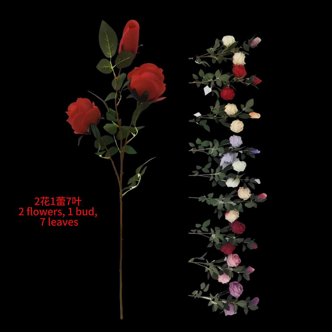 Three egg bud simulation flower bouquets, realistic flower arrangement decoration, flower weaving simulation flowers Application Scenario