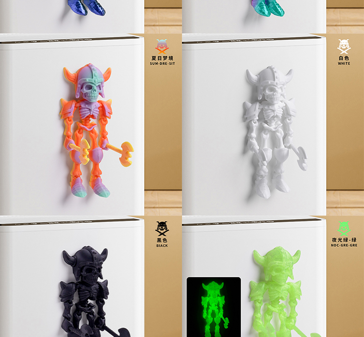 跨境3d打印磁吸骷髅战士兵摆件关节可动带兵器人偶模型手办玩具批详情8