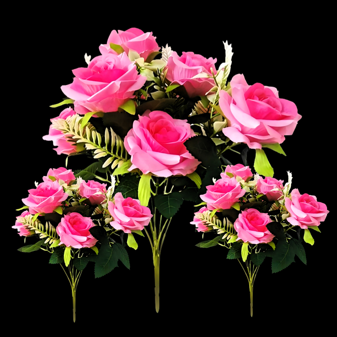 Pink oil painting, 9 small rolled-edge bouquets, rose bouquets, realistic flower arrangements, artificial plant walls, wedding decorative flower ornaments Application Scenario