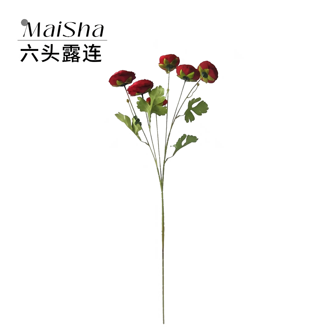 玫瑰六头露连防真插花仿真植物墙瀑布婚庆装饰仿真花图