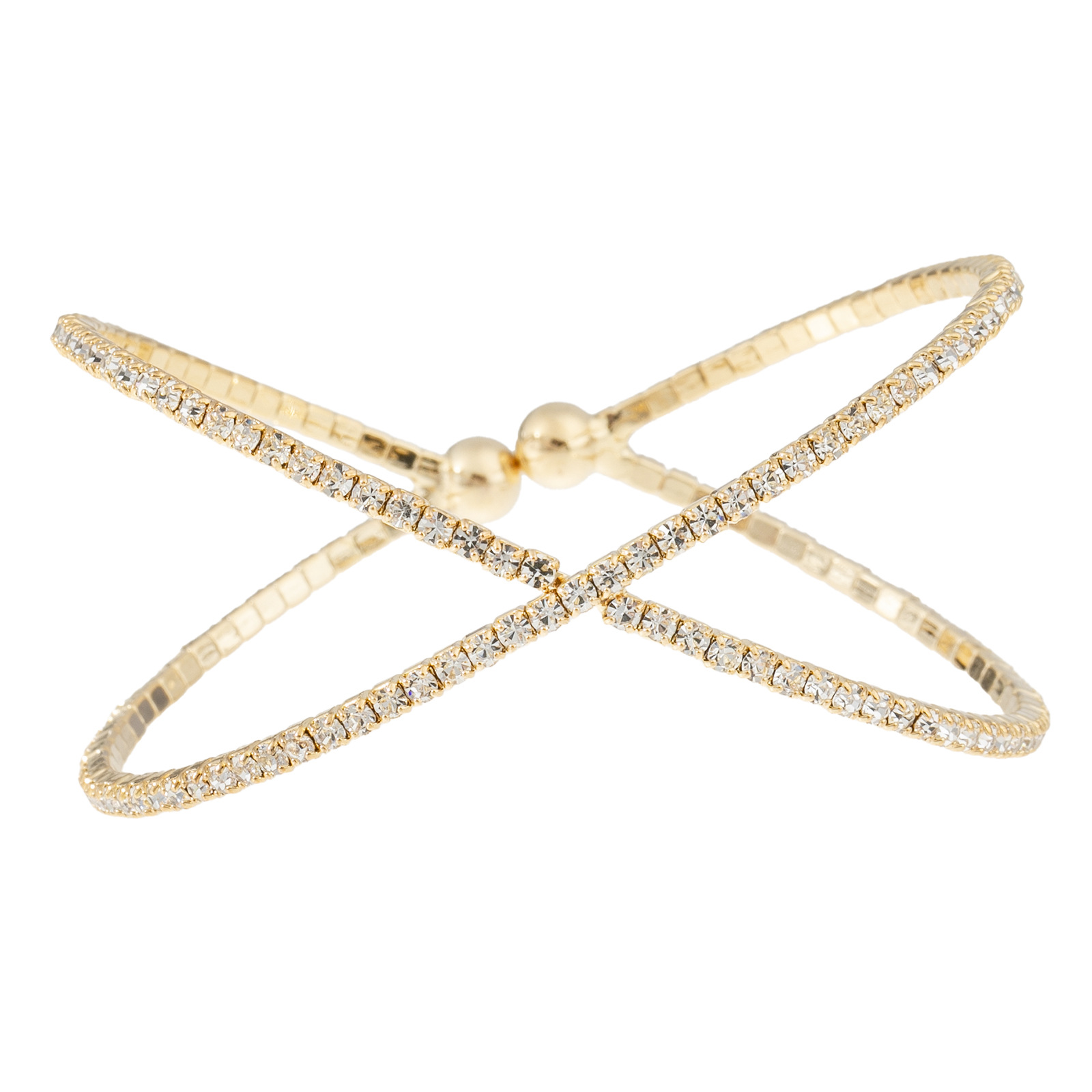 Two rows of diamond-encrusted cross bracelet claw chain water diamond bracelet, elastic opening adjustable, fashionable and versatile women's bracelet and jewelry full figure
