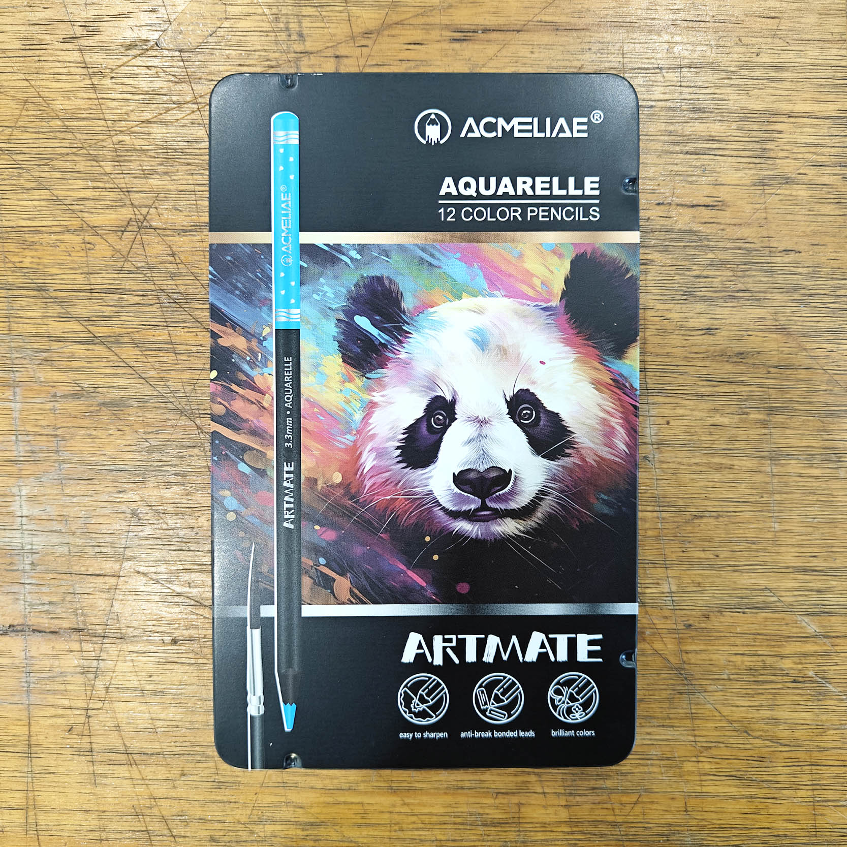ACMELIAE 12PCS water soluble color pencil/tin box full figure