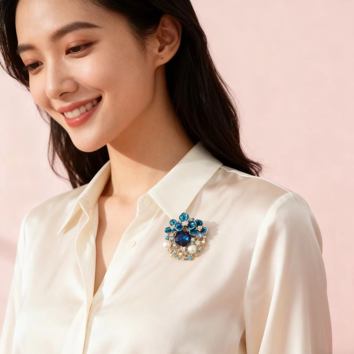 胸针/胸花布艺/丹桃珠宝/钢笔/钩针花细节图