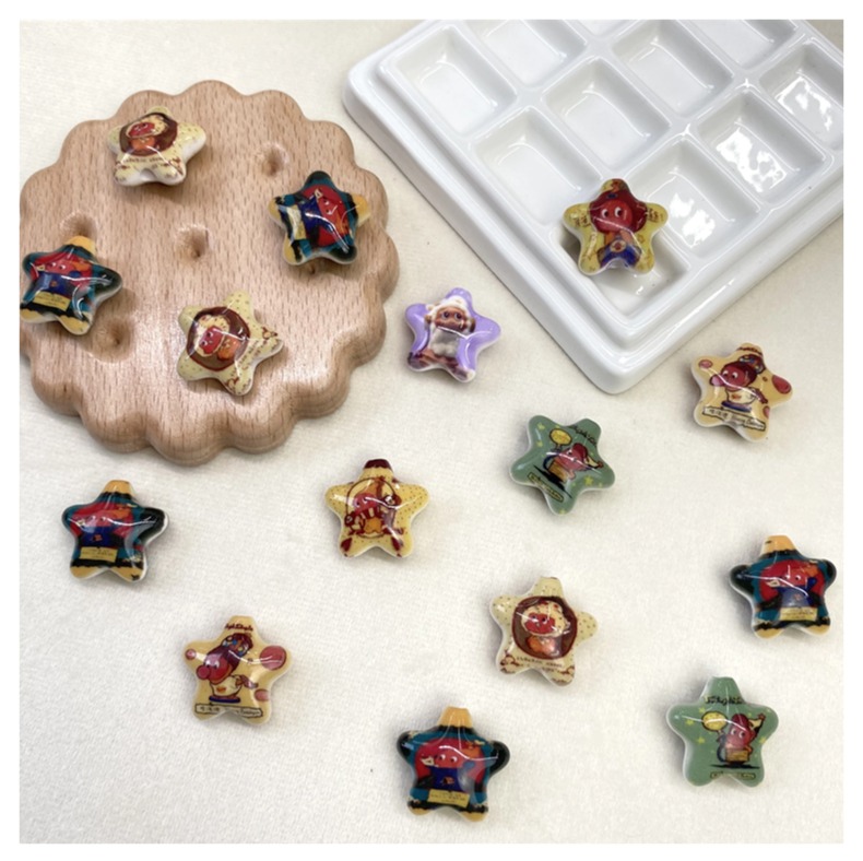 亚克力印花星星人五角星diy/串珠挂件手机链包挂饰品配件材料批发详情5