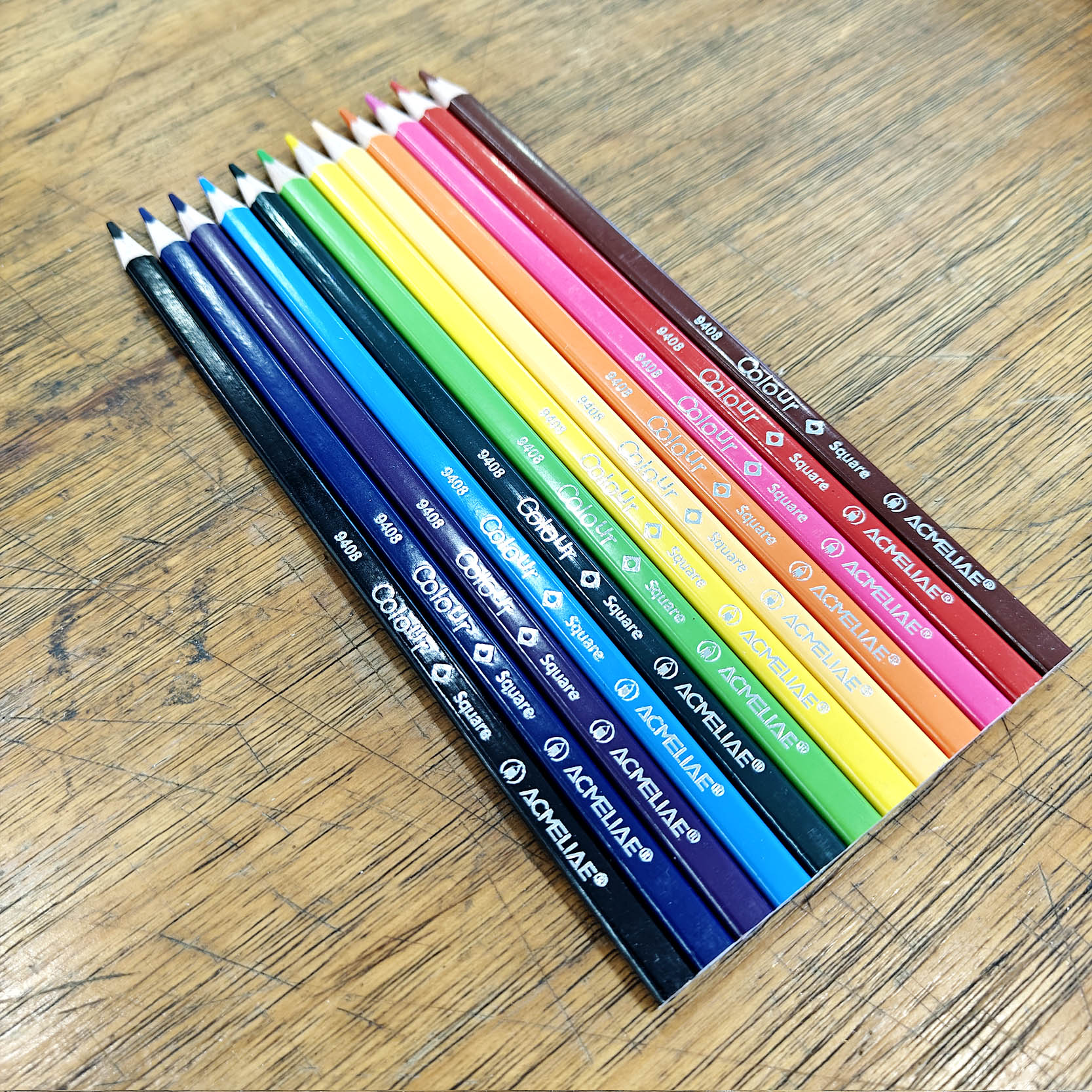 ACMELIAE 7'' 12PCS Square Shape Color Pencil details Picture