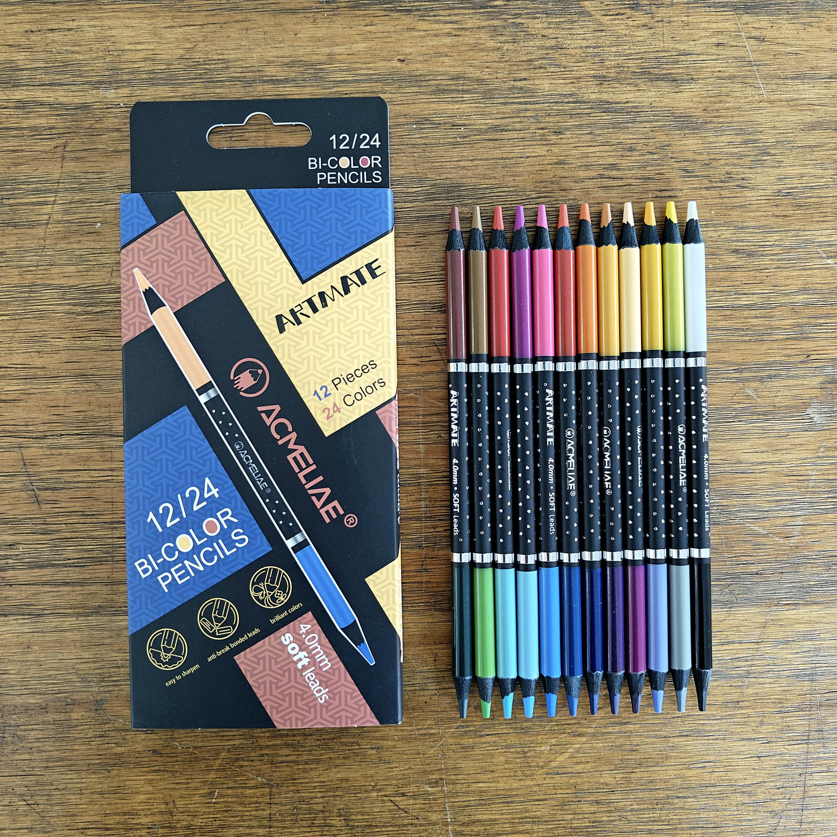 ACMELIAE 12PCS 24Colors Bicolor Artmate Set full figure