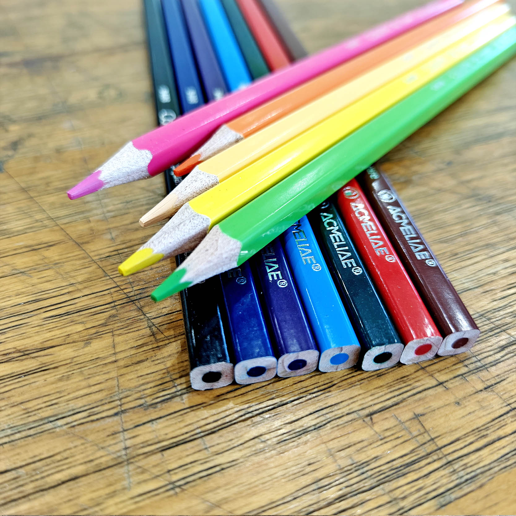 ACMELIAE 7'' 12PCS Square Shape Color Pencil Specification drawing