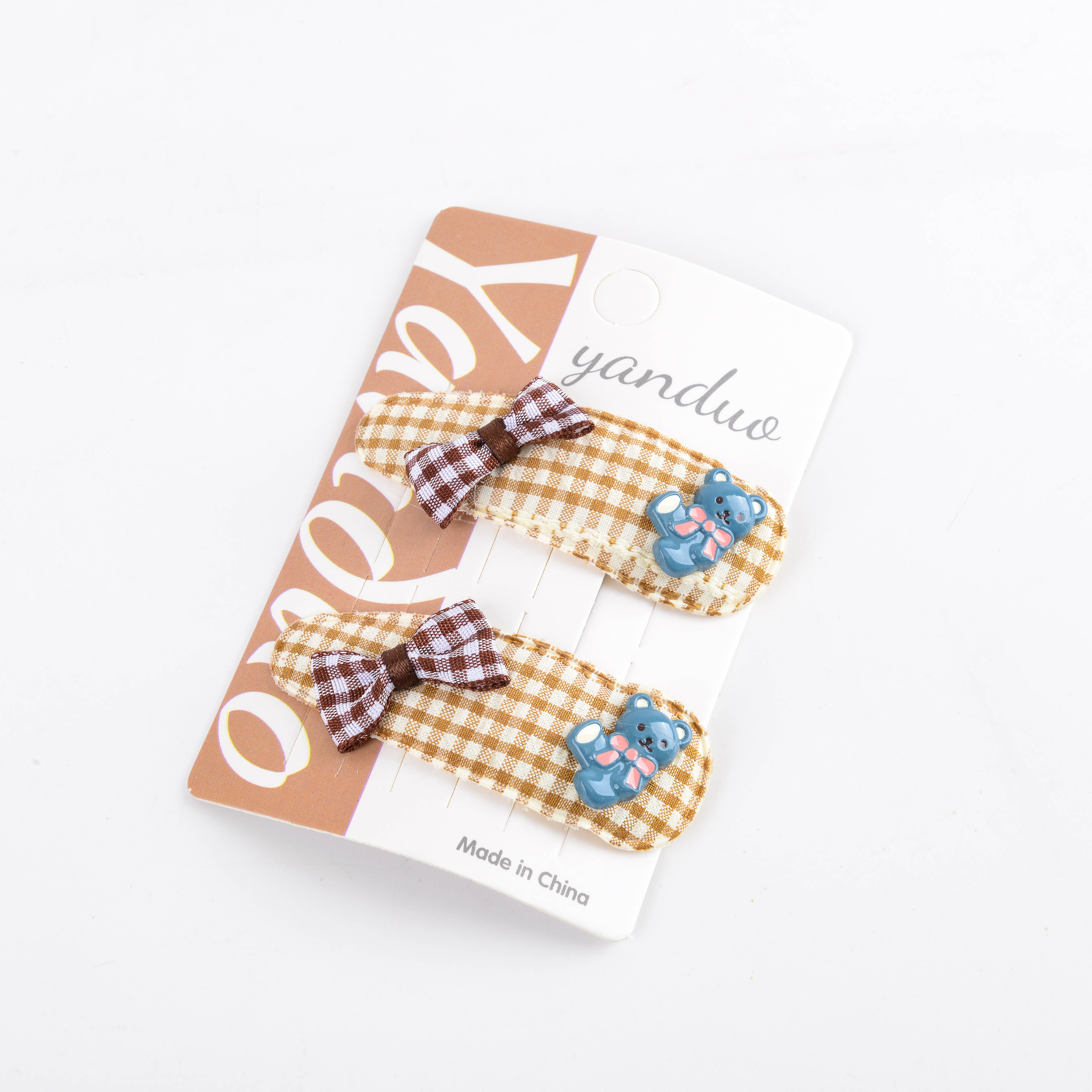 A cute and adorable baby hairpin, a children's milk coffee-colored hairpin headwear, a New Year's Day children's headwear Item Picture