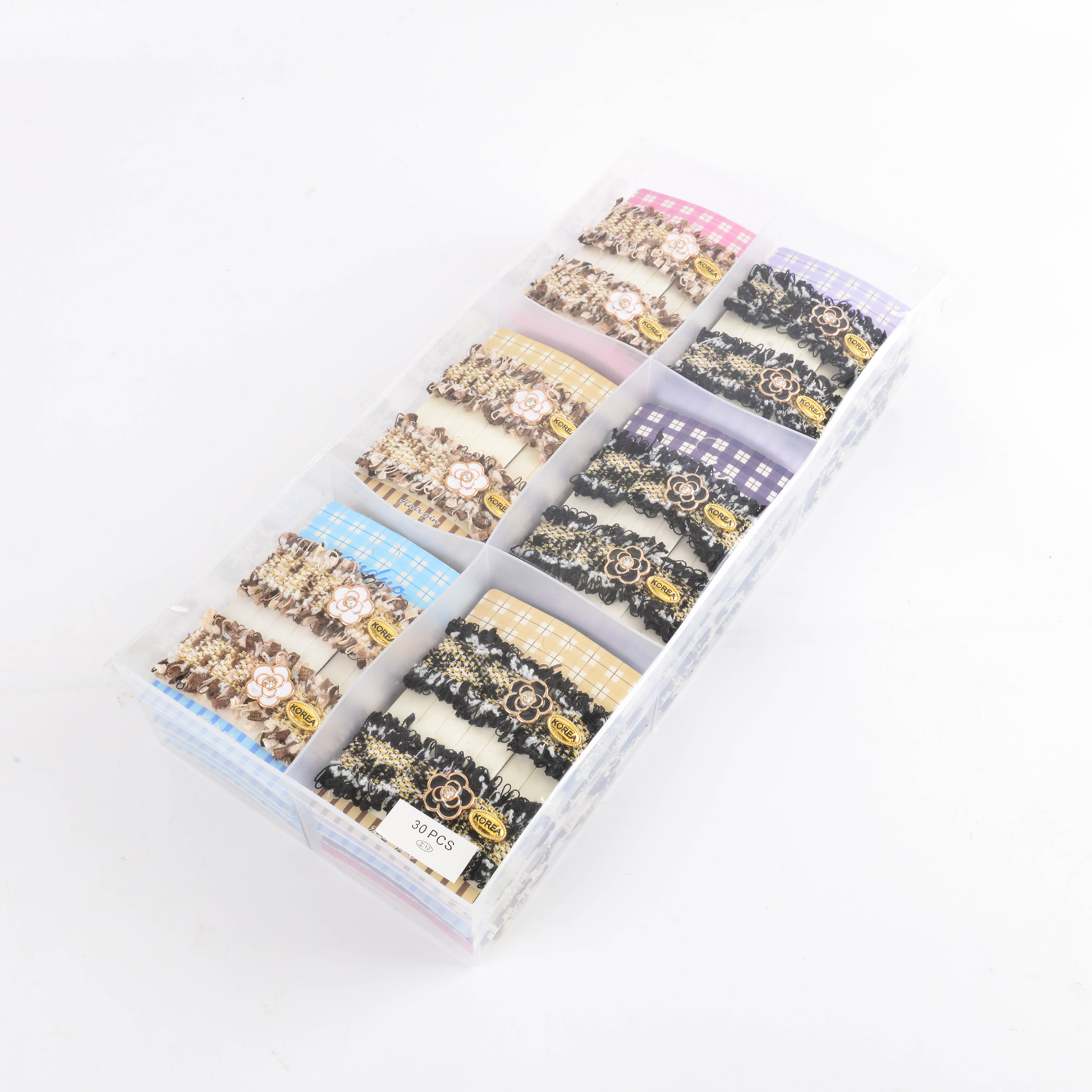 小香风山茶花边夹发夹短发饰品法式女头饰一字夹闪钻刘海夹珍珠