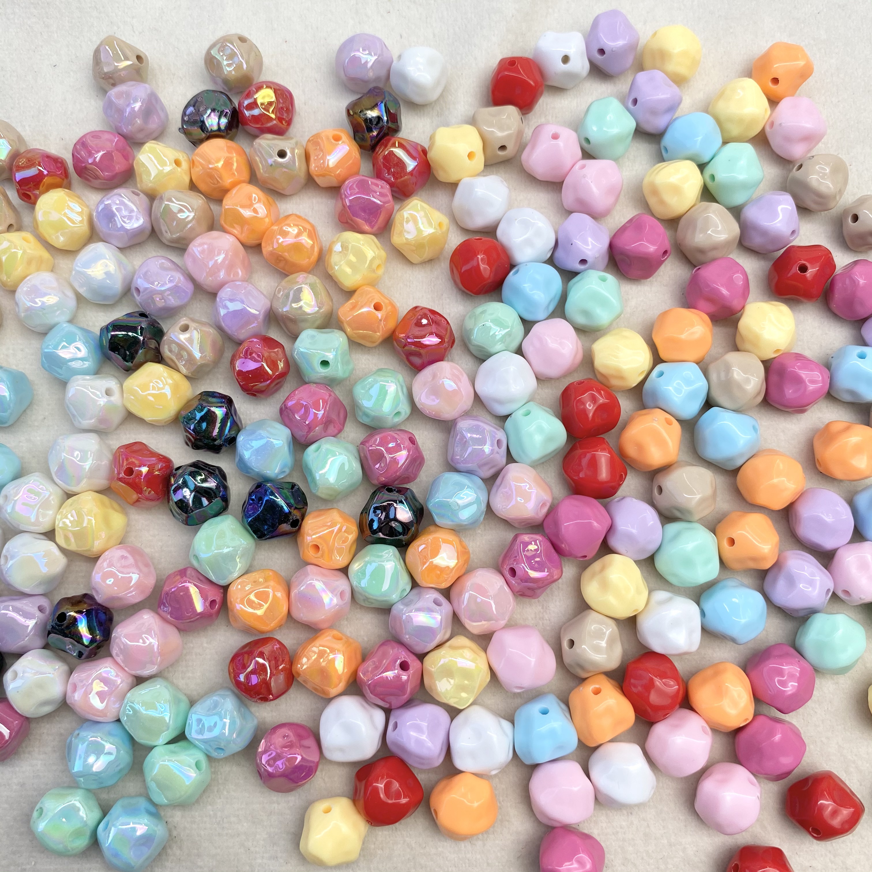 亚克力实色ab镀彩异形石头diy/手机链钥匙扣包挂装饰饰品配件