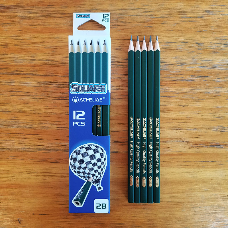 Acmeliae 12PCS Square Shape HB Pencil full figure