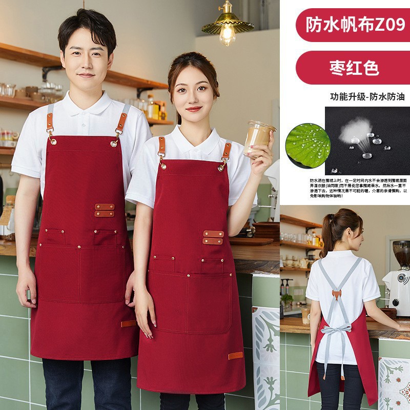 Wholesale waterproof canvas kitchen aprons, cross-strap aprons, advertising printed logos, custom aprons Application Scenario