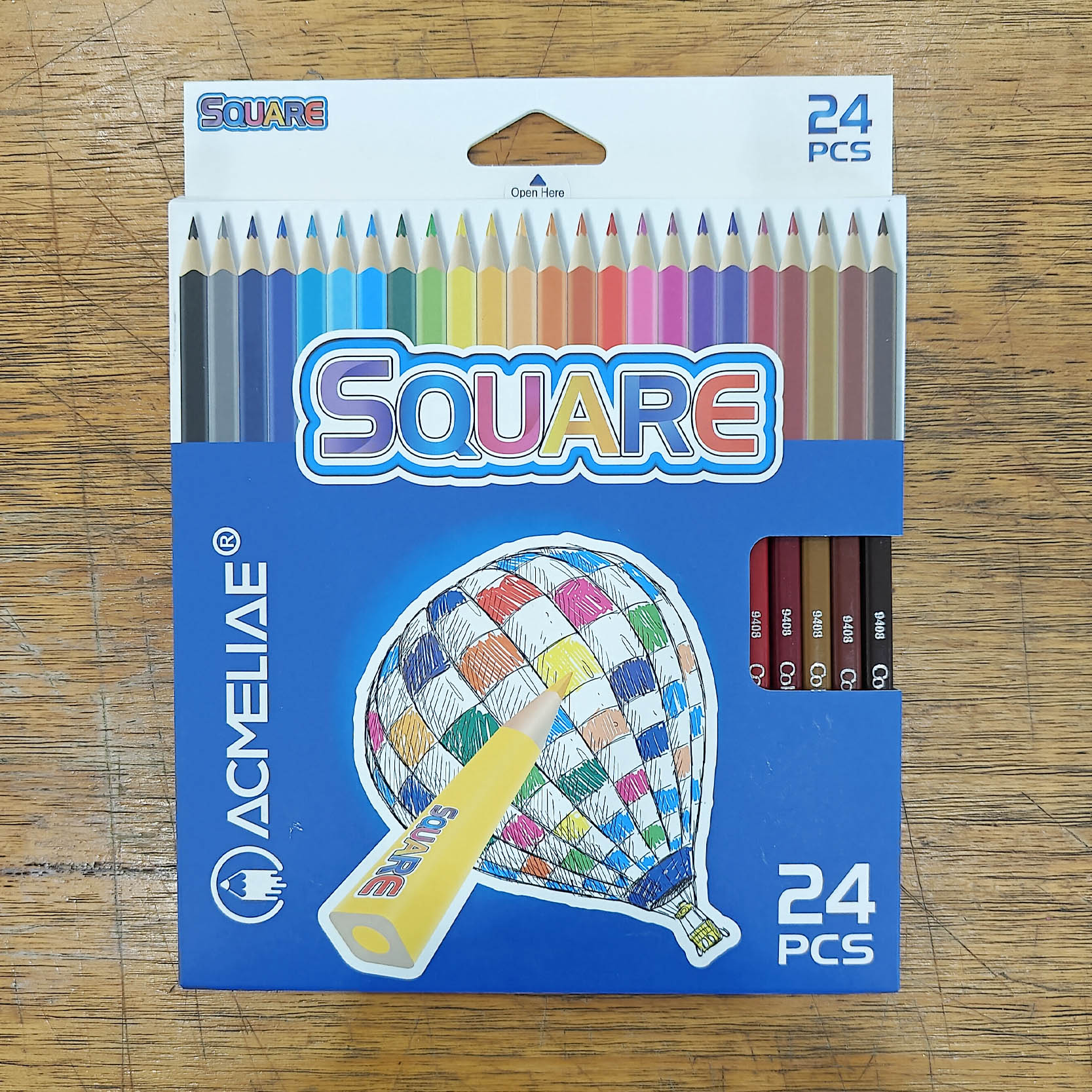 ACMELIAE 7'' 24PCS Square Shape Color Pencil full figure