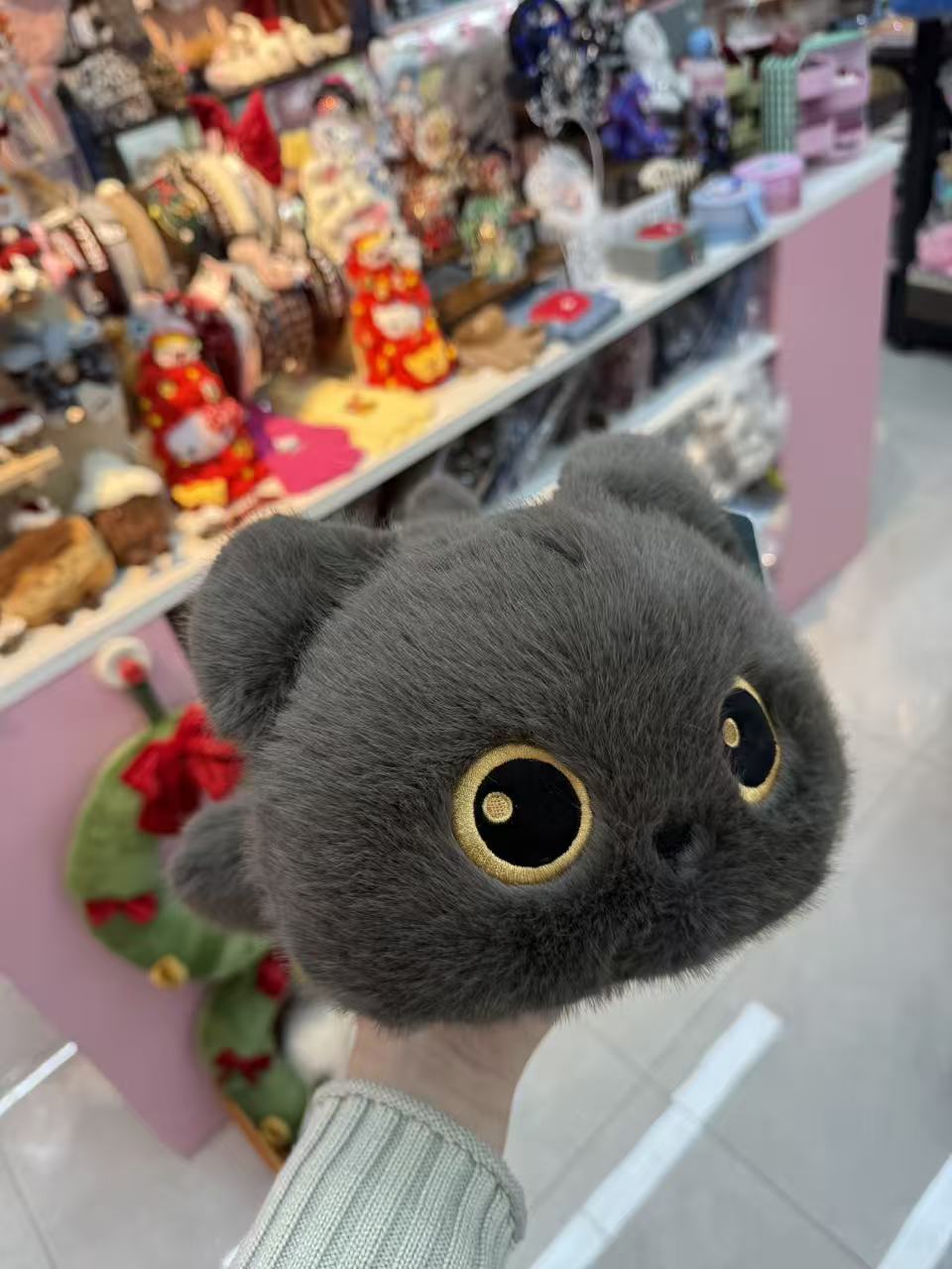 可爱趴姿小黑猫咪玩偶毛绒玩具安抚娃娃女生礼物 毛绒玩具小挂件