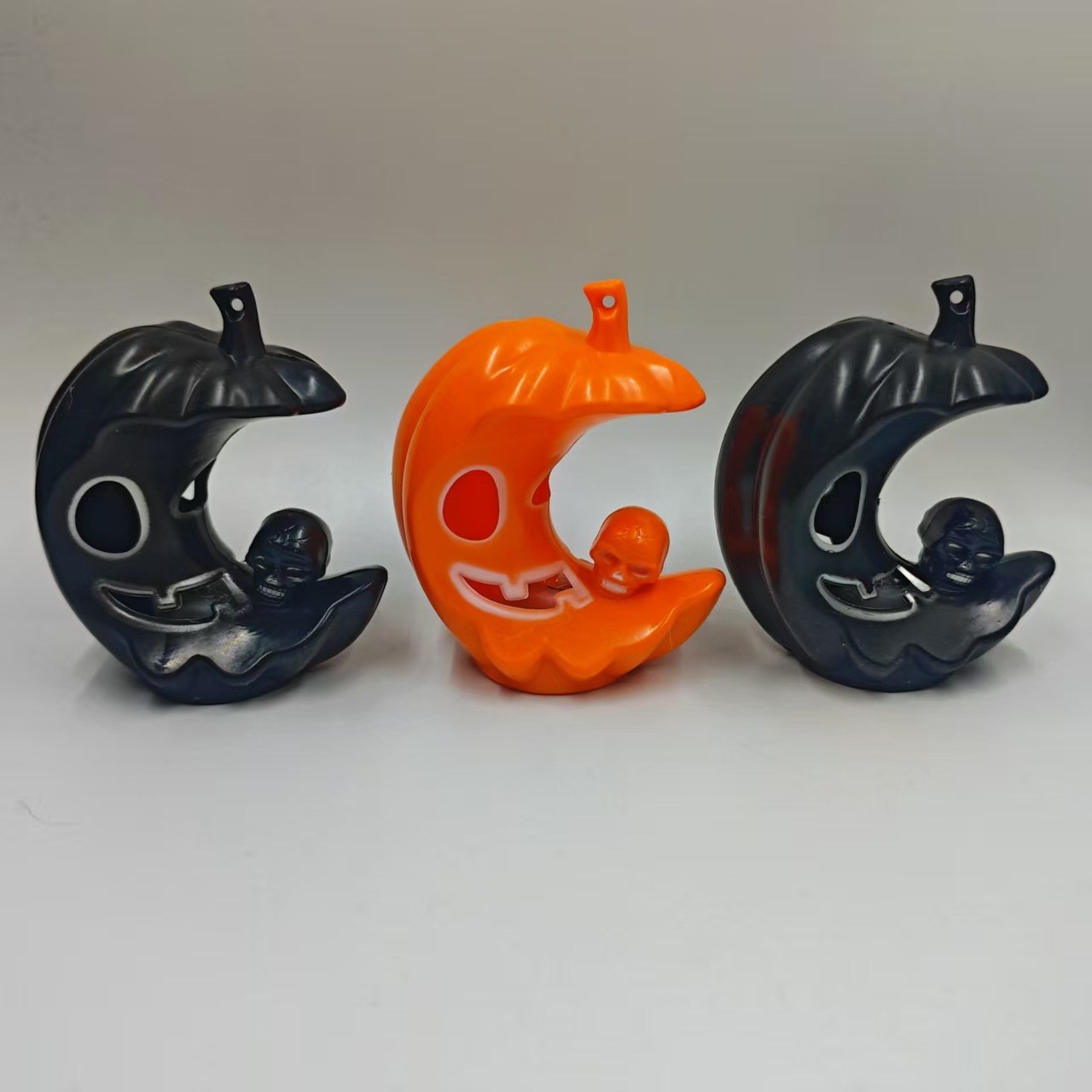 万圣节发光南瓜鬼头月亮鬼脸小夜灯节日派对气氛道具